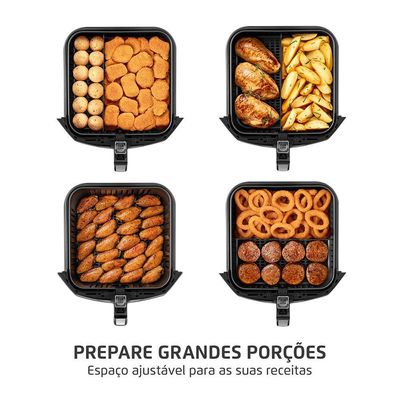 Fritadeira Sem Óleo Air Fryer 8L Mondial Preto/Inox 1900W AFD-80-BI 220V