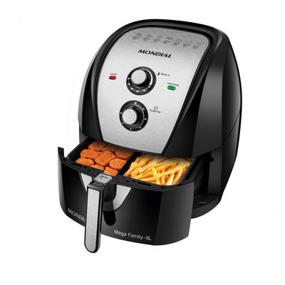 Fritadeira Sem Óleo Air Fryer 8L Mondial Preto/Inox 1900W AFD-80-BI 220V