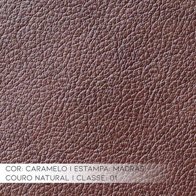 Kit 3 Poltronas Decorativas Sala de Estar Pés Madeira Kairós Couro Caramelo - Gran Belo