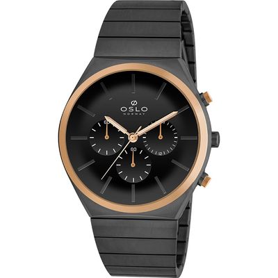 Relógio Oslo Masculino Ref: Omtsscvd0021 P1gx Slim Cronógrafo Bicolor