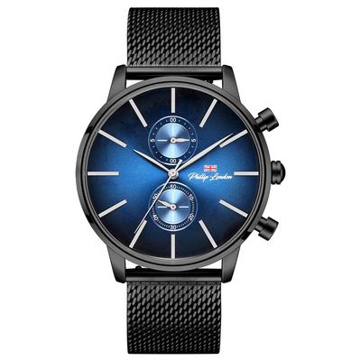 Relógio Philiph London Masculino Ref:Pl80260613m Az N Cronógrafo Black