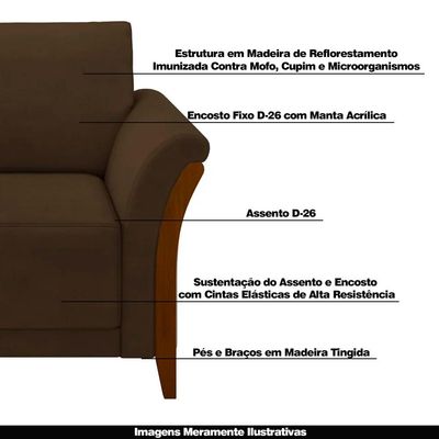 Poltrona Decorativa Pés em Madeira Market Veludo Marrom - Gran Belo
