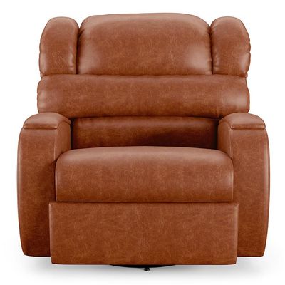 Poltrona do Papai Sala de Cinema Reclinável Kylie Glider Manual Giratória Massagem USB PU Caramelo Brilho G23