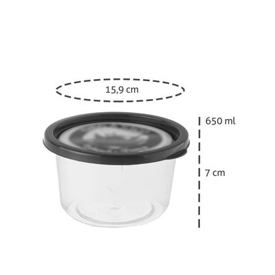 Pote Plastico Tampa Porta Mantimentos Azul Marinho 650ml