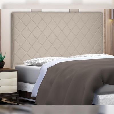 Cabeceira Decorativa King Size 1,95M Baelon Suede Bege - Gran Belo