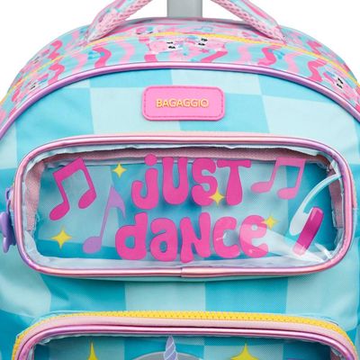 Mochila de 4 Rodinhas Feminina Unicórnio Just Dance Verde Água U / Verde claro