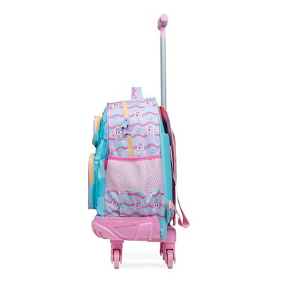 Mochila de 4 Rodinhas Feminina Unicórnio Just Dance Verde Água U / Verde claro