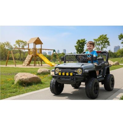 Jipe Elétrico Infantil Bang Toys N6 Com Controle Remoto Cinza 12v