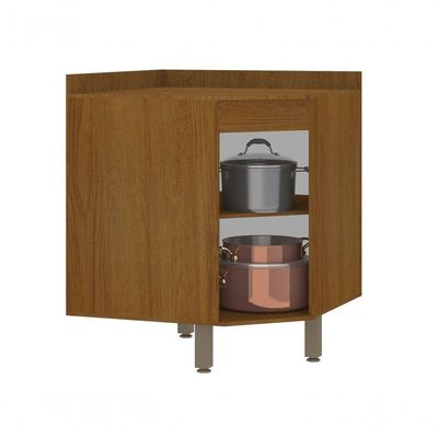 Balcão Canto Diagonal 74 Cm Com Tampo 2 Portas Modena Luciane Moveis