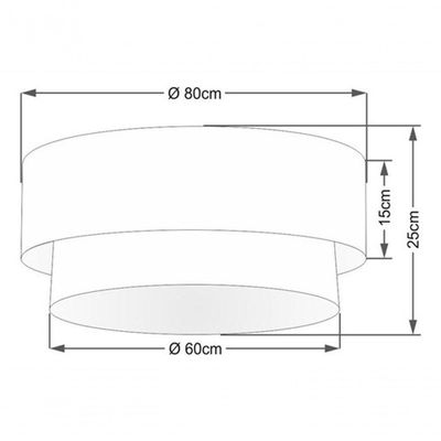 Plafon Duplo Cilíndrico Vivare Md-3021 Cúpula Em Tecido 80x60cm - Bivolt Café-linho-bege 127/220v