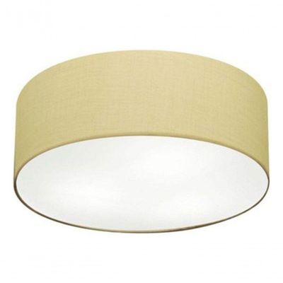 Plafon Cilíndrico Vivare Md-3047 Cúpula Em Tecido 45x15cm - Bivolt Algodão-crú 127/220v