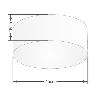 Plafon Cilíndrico Vivare Md-3047 Cúpula Em Tecido 45x15cm - Bivolt Algodão-crú 127/220v