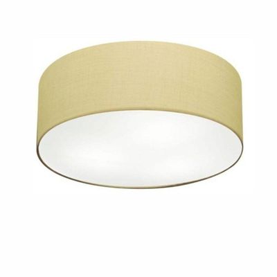 Plafon Cilíndrico Vivare Md-3047 Cúpula Em Tecido 45x15cm - Bivolt Algodão-crú 127/220v