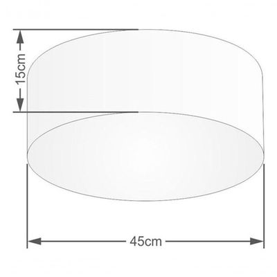 Plafon Cilíndrico Vivare Md-3047 Cúpula Em Tecido 45x15cm - Bivolt Preto 127/220v