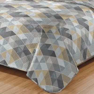 Kit Cobre Leito Colcha Daily Queen 3 Peças Dupla Face Estampado - Modelo 66 - 100% Poliéster