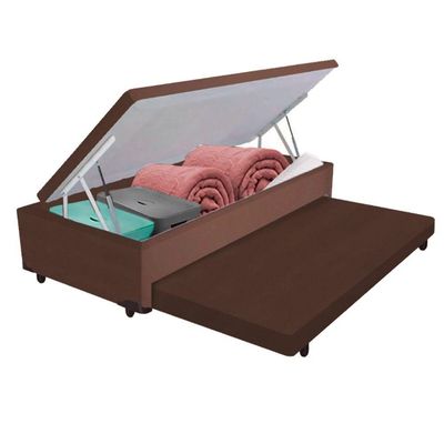 Bicama Box Baú Com Cama Auxiliar Solteiro 78x188x44 Marrom