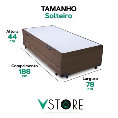 Bicama Box Baú Com Cama Auxiliar Solteiro 78x188x44 Marrom