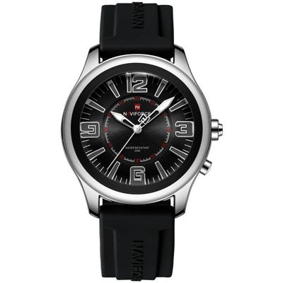 Relógio De Quartzo Masculino Mostrador Simples Casual 30m à Prova D'água Preto Prata