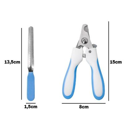 Alicate Pet Tesoura Corte De Unhas Cachorro Gato Com Lixa Azul