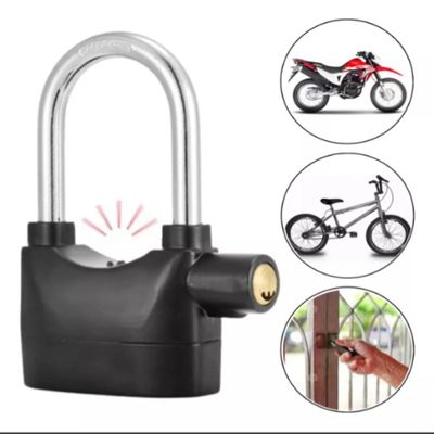 Cadeado Com Alarme 2 Em 1 Sensor Movimento Anti Roubo Sirene 110db Haste Longo Curto Moto Portao Carro Sonoro
