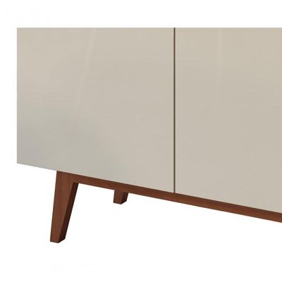 Buffet Aparador Ares 2 Portas Off White Com Freijó - Moveisaqui