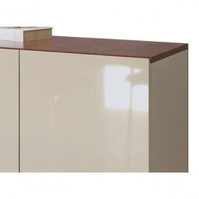Buffet Aparador Ares 2 Portas Off White Com Freijó - Moveisaqui