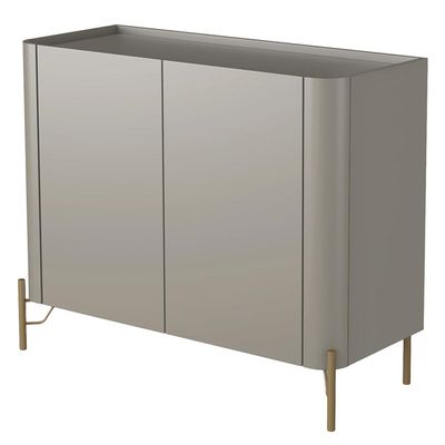 Buffet Para Sala de Jantar 2 Portas 1 Gaveta Pés Industrial Dourado Naim I03 Grigio - Lyam