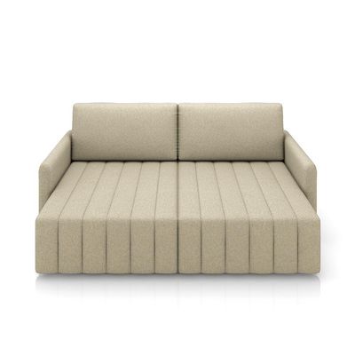 Sofá-Cama Decorativo Retrátil Thanos 2 Lugares 220cm Linho Bege G45 - Gran Belo