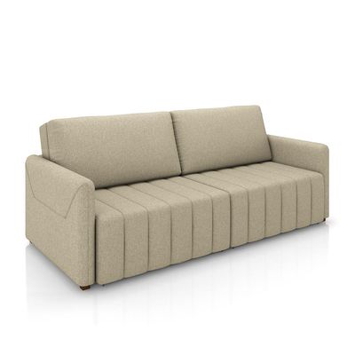 Sofá-Cama Decorativo Retrátil Thanos 2 Lugares 220cm Linho Bege G45 - Gran Belo