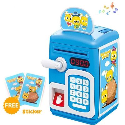 Cofre Digital Infantil Cofrinho Completo Com Senha Automatico Impressao Digital Biometria Teclado Moedas