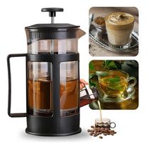 Cafeteira Francesa Prensa Inox Cremeira Vidro Jarra Cha Cafe Cremoso Manual Coador Filtro 350ml French Press