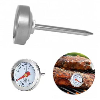 Termometro Culinario Espeto Inox Analogico Temperatura Ponto Carne Churrasco Aves Steak Prepare Perfeitamen