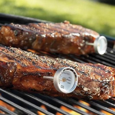 Termometro Culinario Espeto Inox Analogico Temperatura Ponto Carne Churrasco Aves Steak Prepare Perfeitamen