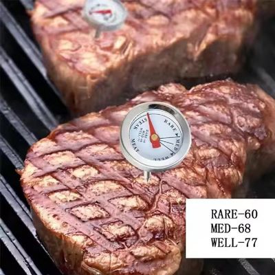 Termometro Culinario Espeto Inox Analogico Temperatura Ponto Carne Churrasco Aves Steak Prepare Perfeitamen