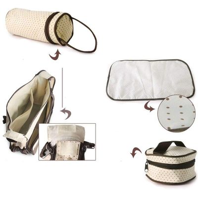 Kit Bolsa Maternidade Mochila Bebe Trocador Porta Mamadeira Papinha 5 Pecas Mala Luxo Impermeavel Menina Menino Marrom P
