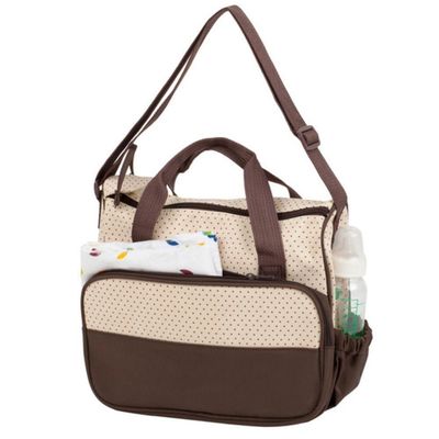 Kit Bolsa Maternidade Mochila Bebe Trocador Porta Mamadeira Papinha 5 Pecas Mala Luxo Impermeavel Menina Menino Marrom P