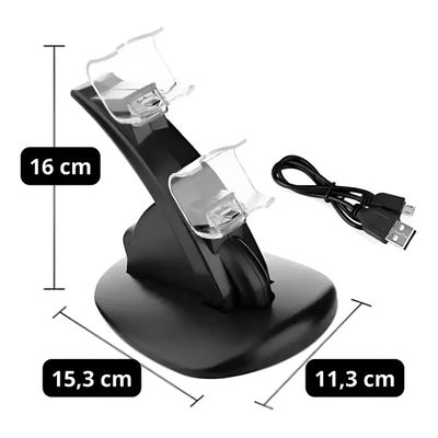 Base Carregadora para Controles PS4 – Dupla, Inteligente e Sem Fios  Controle Vídeo Game Informática