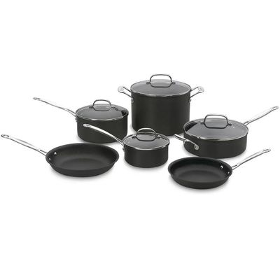 CONJUNTO CUISINART ANODIZADA CHEF'S CLASSIC PRETO 10 PEÇAS 66-10