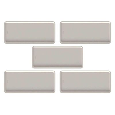Kit 5 Bandejas Plásticas Flow 34x15cm Servir Restaurante Buf