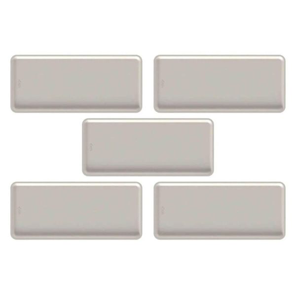 Kit 5 Bandejas Plásticas Flow 34x15cm Servir Restaurante Buf