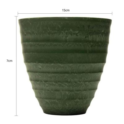 Kit 2 Vasos Cachepot para Plantas Verde Plástico Névoa Lyor 15x7cm Decorativo Jardim