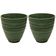 Kit 2 Vasos Cachepot para Plantas Verde Plástico Névoa Lyor 15x7cm Decorativo Jardim