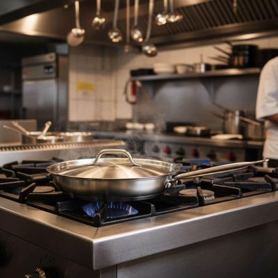 Frigideira Profissional com Tampa 1,85L Aço Inox 24cm Brinox