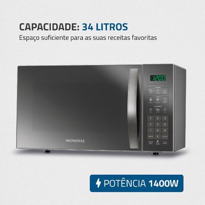 Micro-ondas 34L Mondial MO-02-34-E Prata 127V 127V