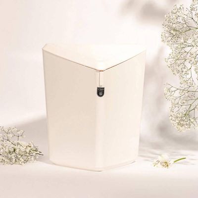Kit Porta Escova de Dente e Lixeira Basculante 12L Branco Banheiro Organização Pia
