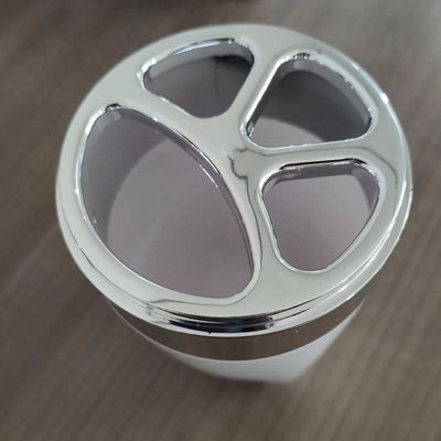 Kit Porta Escova de Dente e Lixeira Basculante 12L Branco Banheiro Organização Pia