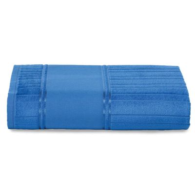 Toalha Rosto Artesanalle Dohler Barrado Liso 50x80cm Azul Royal