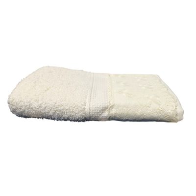Toalha de Rosto Melody com Renda Naira Bouton Marfim