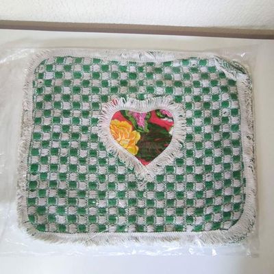 Kit 3 Peças De Tapete Banheiro Algodão 100% Tamanho 50x40cm Para Piso Chão Estampado E Liso Verde Com Estampa