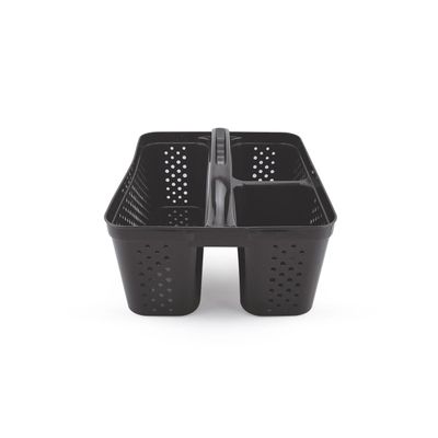 Kit 2 Cesto Organizador Transporta Tudo C/ Alça Plástico Nitron P/ Produtos de Limpeza e Ferramentas Preto
